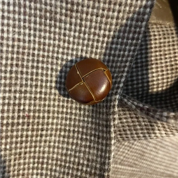 Vintage H BAR C Ranchwear Mens Western Brown Wool Plaid Elbow Patch Blazer Sz 44
